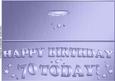Large Dl 70th Birthday Quick Cut and Fold Card