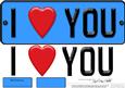 Large Dl I Love You Novelty Number Plate N 3D Decoupage