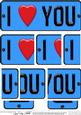 I Love You Novelty Number Plate with Side Stacker