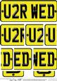 You 2 Are Wed Novelty Number Plate with Side Stacker