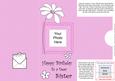 Add a Photo Daisy Birthday Sister with Easy Fold Frame