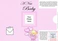Add a Photo New Baby Girl Card with Easy Fold Frame