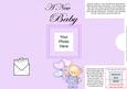 Add a Photo New Baby Girl Card with Easy Fold Frame