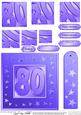 80th Bright Metallic Age Quick Card with Twisted Pyramage