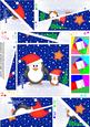 Cute Christmas Penguins Felties Twisted Spiral Side Stacker