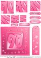 90th Bright Metallic Age Quick Card with Twisted Pyramage