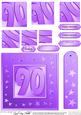90th Bright Metallic Age Quick Card with Twisted Pyramage