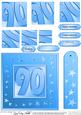 90th Bright Metallic Age Quick Card with Twisted Pyramage