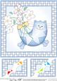 Cute Cat - 8 x 8 Scalloped Corner Topper