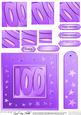 100th Bright Metallic Age Quick Card with Twisted Pyramage