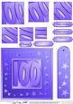 100th Bright Metallic Age Quick Card with Twisted Pyramage