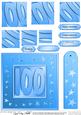 100th Bright Metallic Age Quick Card with Twisted Pyramage