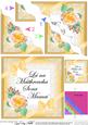 Irish Gaelic Mummy Mothers Day Rose and Lace Wavy Corner