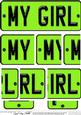 My Girl Novelty Number Plate with Side Stacker
