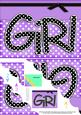 A5 Polka Dot Girl Scallop Corner Side Stacker Topper