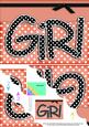 A5 Polka Dot Girl Scallop Corner Side Stacker Topper