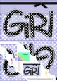 A5 Polka Dot Girl Scallop Corner Side Stacker Topper
