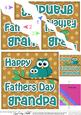 Owl Felties Grandpa Fathers Day Wavy Corner Side Topper