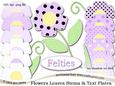 Pretty Coordinating Floral Felties Digital Embellishment