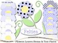 Pretty Coordinating Floral Felties Digital Embellishment