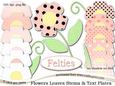 Pretty Coordinating Floral Felties Digital Embellishment