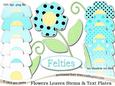 Pretty Coordinating Floral Felties Digital Embellishment