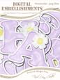 Floral Felties Uppercase Alpha Digital Embellishment