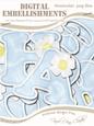 Floral Felties Uppercase Alpha Digital Embellishment