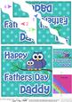 Owl Felties Daddy Fathers Day Wavy Corner Side Topper
