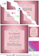 Aunt Birthday Pink Champers Label Wavy Corner Stacker