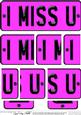 I Miss You Novelty Number Plate with Side Stacker