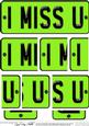I Miss You Novelty Number Plate with Side Stacker