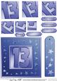 13th Bright Metallic Age Quick Card with Twisted Pyramage