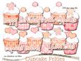 Pretty Coordinating Cupcake Felties Digital Embellishment