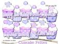 Pretty Coordinating Cupcake Felties Digital Embellishment