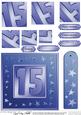 15th Bright Metallic Age Quick Card with Twisted Pyramage