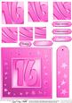 16th Bright Metallic Age Quick Card with Twisted Pyramage