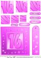16th Bright Metallic Age Quick Card with Twisted Pyramage