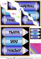 Thank You Teacher Pencils Wavy Corner Side Stacker Topper