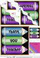 Thank You Teacher Pencils Wavy Corner Side Stacker Topper