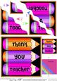 Thank You Teacher Pencils Wavy Corner Side Stacker Topper
