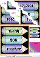 Thank You Teacher Pencils Wavy Corner Side Stacker Topper