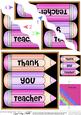 Thank You Teacher Pencils Wavy Corner Side Stacker Topper