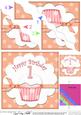 1st Birthday Cupcake Felties Wavy Corner Side Stacker