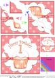 1st Birthday Cupcake Felties Wavy Corner Side Stacker