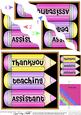 Thank You Teaching Assistant Pencils Wavy Corner