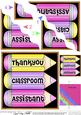 Thank You Classroom Assistant Pencils Wavy Corner