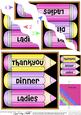Thank You Dinner Ladies Pencils Wavy Corner