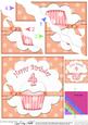 4th Birthday Cupcake Felties Wavy Corner Side Stacker