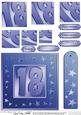 18th Bright Metallic Age Quick Card with Twisted Pyramage